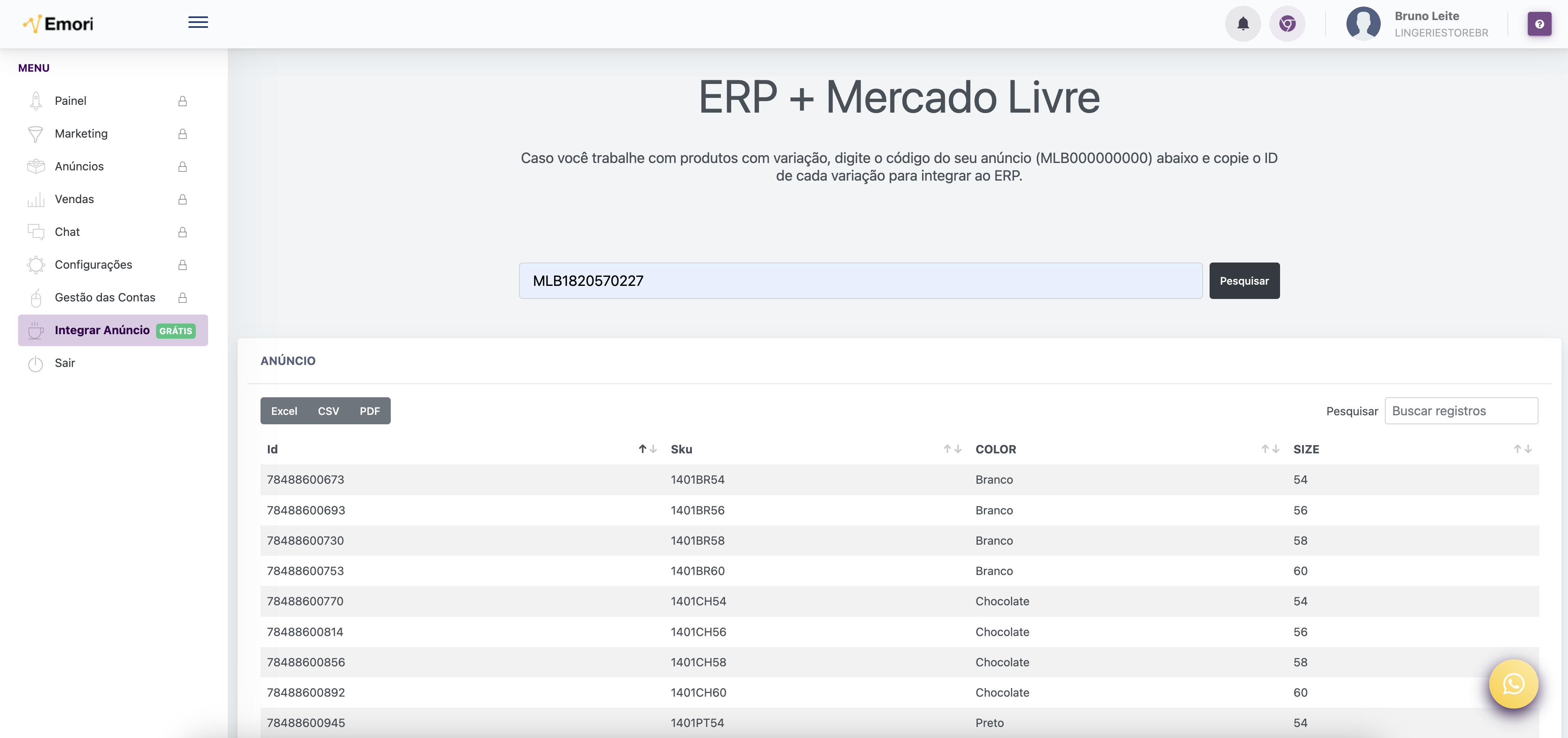 ERP Mercado Livre